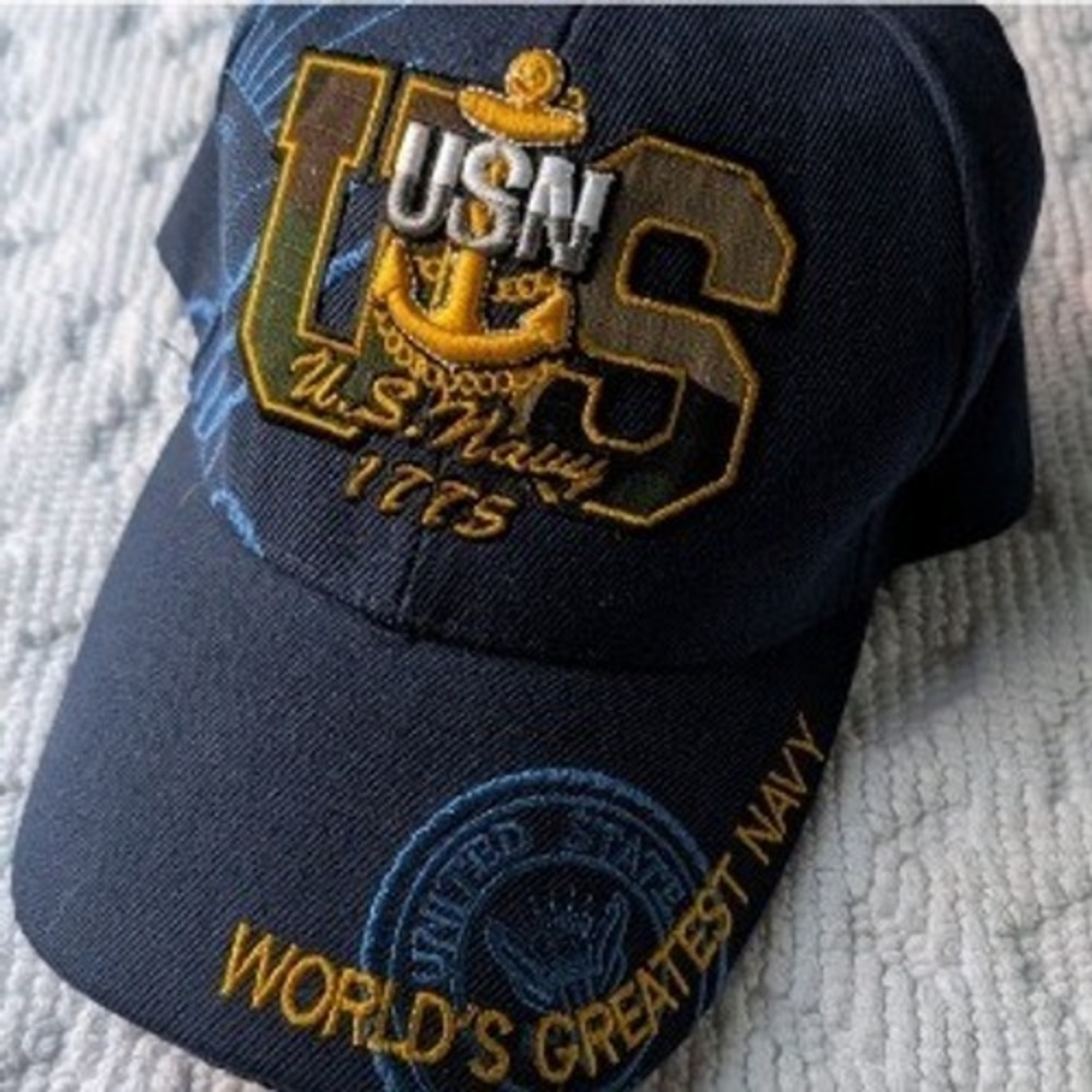Cap King US Navy 1775 Worlds Greatest Navy Embroidered Blue Baseball Hat OSFM